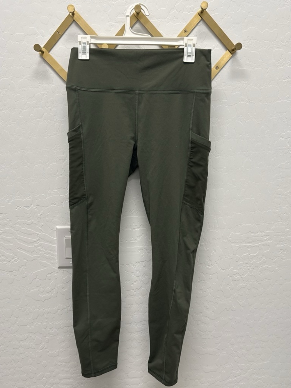 Fabletics Olive Green High-Waist Pocket Leggings